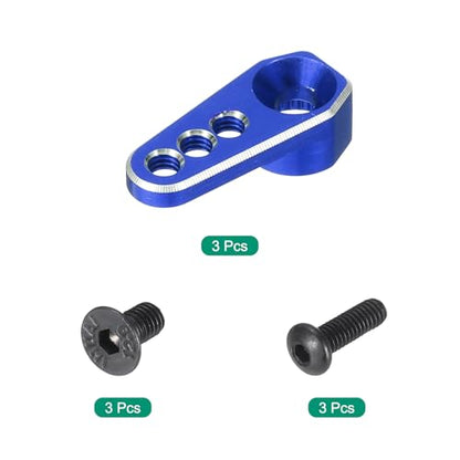 MECCANIXITY 3pcs Aluminum Alloy 1/18 25T Steering Servo Arm Horn Dark Blue for DIY RC Car/Boat/Airplane Boat Accessories - color: Dark Blue