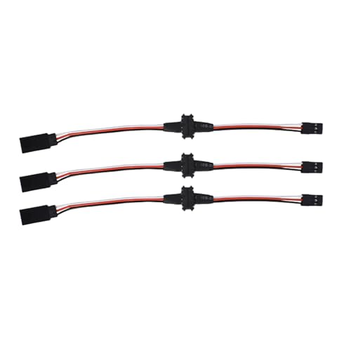 3-pin JR Plug Magnetic Snap-on Servo Extension Cable Wire Cord Female to Male RC Servo Extension Cord Wire Connectors for RC Models, Cars, Planes, Drones, DIY Projects (20CM*3 Pairs) - style: 20CM*3 Pairs