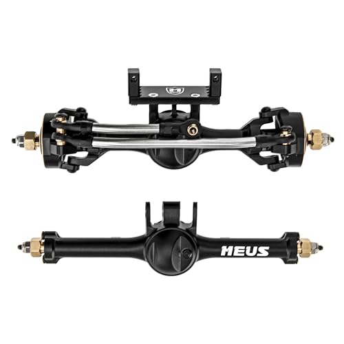 MEUS RACING 5mm ISO V2 TRX4M Axles with Adjustable Servo Mount for TRAXXAS 1/18 TRX4M RC Crawler (Black) - color: Black