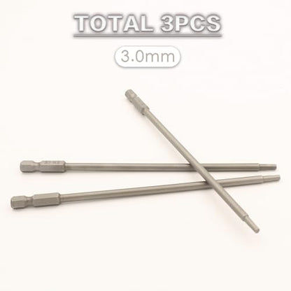 RC Hex Bit 6 Inch Power Bits 4mm for Screwgun/Power Drill(3MM X 3PCS) | High-speed Steel Precision Screwdriver Bits,Hex Head Allen Wrench Drill Bit Set,Magnetizable Tips,S2 alloy steel - size: 3MM X 3PCS