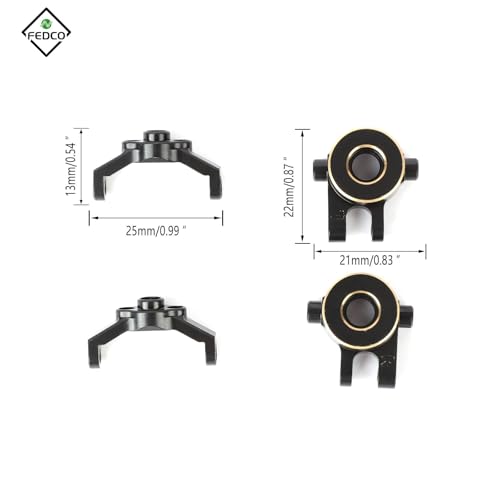 Brass TRX4M Steering Knuckles with Caster Blocks C-hubs Steering Set for TRX4M Upgrade Parts 1/18 RC Crawler