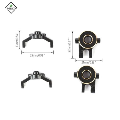 Brass TRX4M Steering Knuckles with Caster Blocks C-hubs Steering Set for TRX4M Upgrade Parts 1/18 RC Crawler