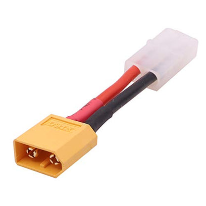 3PCS Female Tamiya Plug to Male XT60 Plug Connector Adapter Cable for RC Airplane Lipo Battery ESC Charger(14awg 5cm)