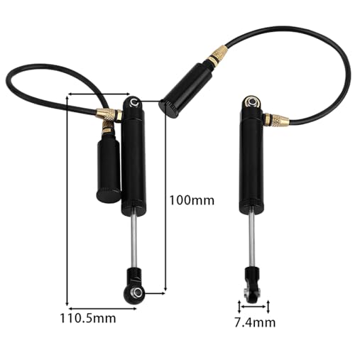 Desert Lizard Piggyback Internal Spring RC Shock Absorber Damper for 1/10 RC Crawler Axial SCX10 90046 AXI231017 D90 TRX4 TRX6 Metal Upgrade,100mm (black) - color: black