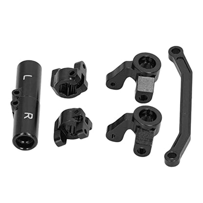 plplaaoo RC Front Steering Set Aluminum Alloy Rear Axle Base for ECX Barrage 1 24 RGT 1 24 FTX 1 24 Climbing Car Lightweight and Strong Replacement Parts (Black) - color: Black