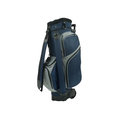 RJ Sports Spinner X Transport Wheeled Golf Cart Bag - color: Navy/Heather Grey