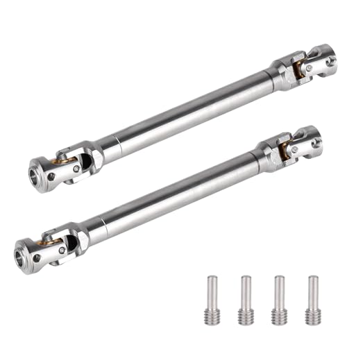 2pcs Hobbyfire 1/10 RC Crawler Drive Shafts Stainless Steel Universal Joint Driveshaft for Axial SCX10 II III Traxxas TRX4 Redcat Gen8 Gen7 Element Upgrades Parts(118-175mm) - style: 118-175mm