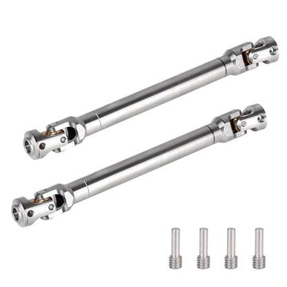 2pcs Hobbyfire 1/10 RC Crawler Drive Shafts Stainless Steel Universal Joint Driveshaft for Axial SCX10 II III Traxxas TRX4 Redcat Gen8 Gen7 Element Upgrades Parts(118-175mm) - style: 118-175mm