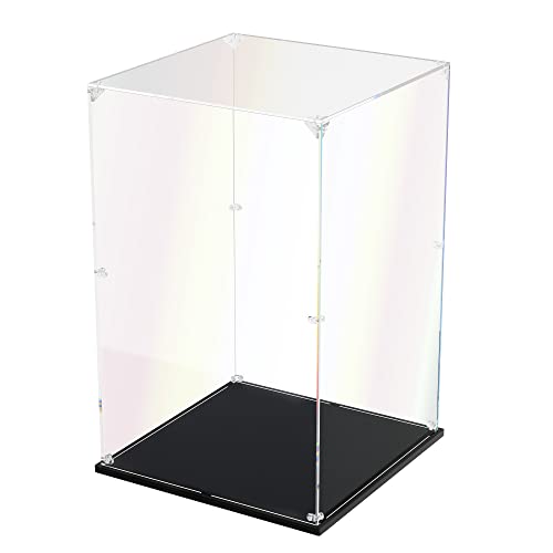 Clear Acrylic Display Case, Self-Assemble Showcase for Collectibles, Action Figures, Dolls- Alternative Glass Box for Commemorative Gifts (10x10x15.7inch, 25x25x40 cm) - size: 10x10x15.7inch, 25x25x40 cm