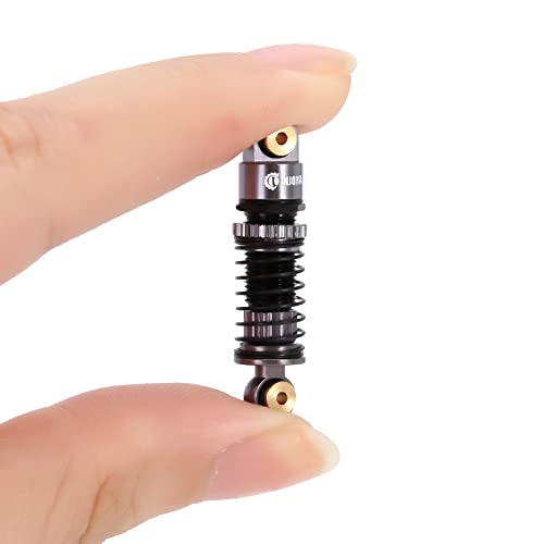 INJORA 39mm Shocks- Aluminum Threaded Shock Adjustable Absorber Oil Damper for Axial SCX24 FMS FCX24M 1/24 RC Crawler Car Upgrade Parts(Grey) - color: Grey