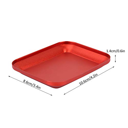 RC Screw Tray Magnetic Parts Holder Small Screw Organizer Storage Tray with Aluminum Alloy for Fuel Vehicle Parts Tools (Red) - color: Red