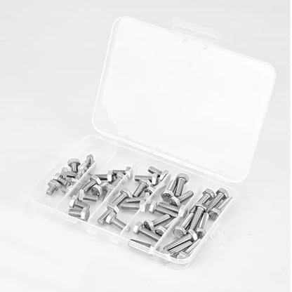 M6 x 8mm 12mm 16mm 20mm 25mm Heavy Duty Hexagon Bolts Hex Head Screws, 304 Stainless Steel, Metric, Machine Fully Thread, Bright Finish, Assortment Kit 50PCS - size: M6 x 8/12/16/20/25mm (50PCS)