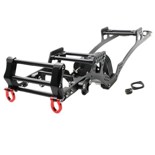 RC Chassis Frame for Axial for SCX10 1/10 Carbon Fiber for LCG for Chassis Kit Frame Rail Skid Plate Gearbox Bumper Set RC Crawler Car DIY Upgrade Parts(B)