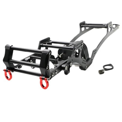 RC Chassis Frame for Axial for SCX10 1/10 Carbon Fiber for LCG for Chassis Kit Frame Rail Skid Plate Gearbox Bumper Set RC Crawler Car DIY Upgrade Parts(B)