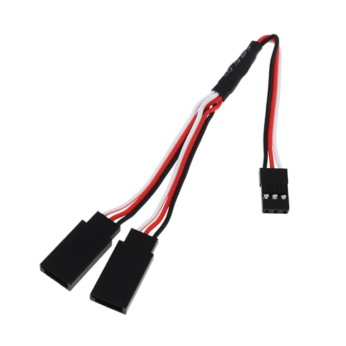 6Pcs 3 Pin JST Plug Splitters Servo Cord Wire,15 cm Male to 2 Female | Y harness connector servo extension cable. Fit for Futaba JR RC Car Airplanes - size: Male to 2 Female