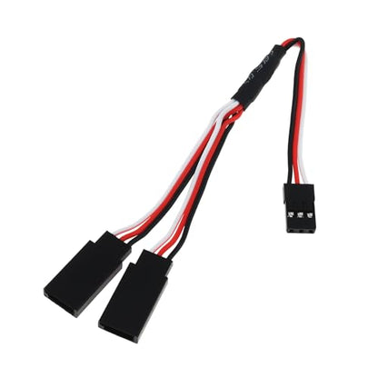 6Pcs 3 Pin JST Plug Splitters Servo Cord Wire,15 cm Male to 2 Female | Y harness connector servo extension cable. Fit for Futaba JR RC Car Airplanes - size: Male to 2 Female