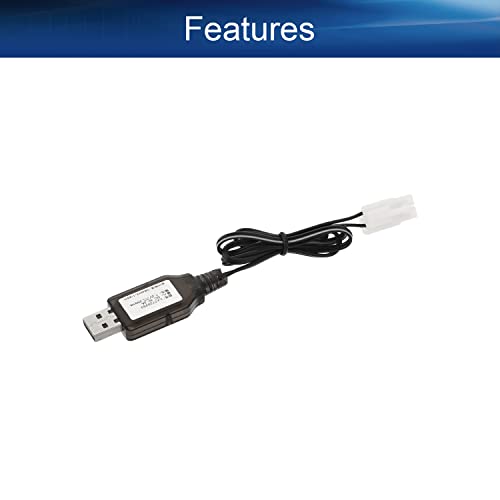 Heyiarbeit L6.2-2P USB Power Charger Cable for RC Car 7.2V 250mA Ni-MH Ni-CD Battery 1Pcs - size: L6.2-2P 1Pcs
