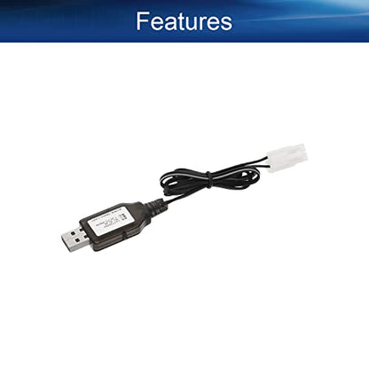 Heyiarbeit L6.2-2P USB Power Charger Cable for RC Car 7.2V 250mA Ni-MH Ni-CD Battery 1Pcs - size: L6.2-2P 1Pcs
