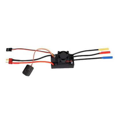 60A Brushless ESC ABS Sensorless RC Electronic Speed Controller with Cooling Fan Low Voltage Cutoff Overheat Protection for 1 10 Scale Truck Buggy On Road Off Road