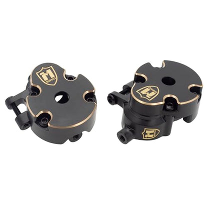 MEUS RACING 63.3g Ascent 18 Brass Steering Knuckles + Front Portal Cover for Brushed Redcat Ascent-18 Upgrades 1/18 RC Crawler Parts, 2pc