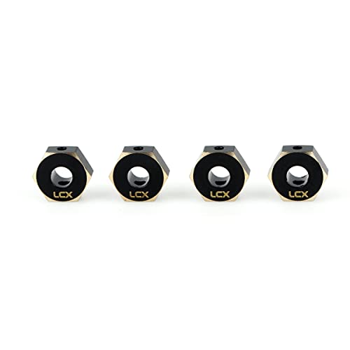 LCX Racing 1/10th RC Crawler Car 12mm Brass Wheel Hex Hubs Drive Adapter for Axial SCX10 III UTB10 Capra 1.9 Unlimited Trail Buggy, Upgrades Parts Accessories