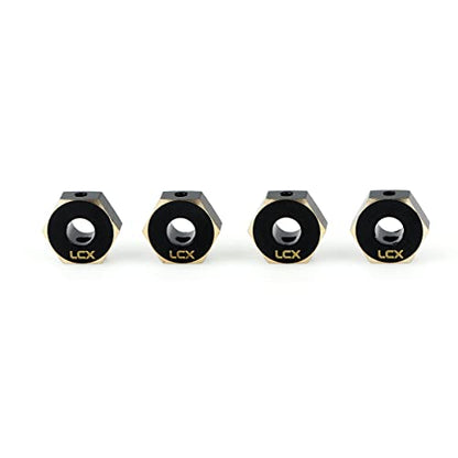 LCX Racing 1/10th RC Crawler Car 12mm Brass Wheel Hex Hubs Drive Adapter for Axial SCX10 III UTB10 Capra 1.9 Unlimited Trail Buggy, Upgrades Parts Accessories