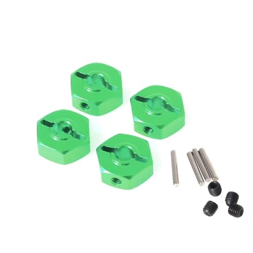 Compatible with LOSI for Mini for LMT 4X4 1/18 RC Brushed Monster Truck Car Upgrade Parts Connectors Hexagon 12mm Kit Green RC Accessories