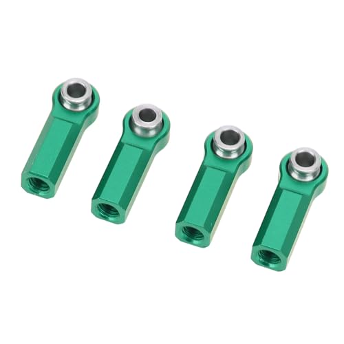 Asixxsix M4 Ball Joint Head, 4 Pcs Alloy Link Rod End with M4 Thread 7mm Diameter for RC Model Car Tie Rods Set (Green)
