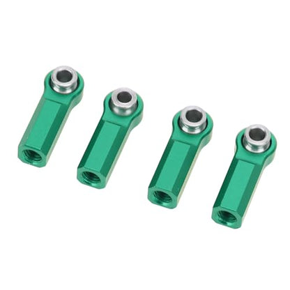 Asixxsix M4 Ball Joint Head, 4 Pcs Alloy Link Rod End with M4 Thread 7mm Diameter for RC Model Car Tie Rods Set (Green)
