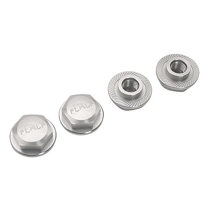 24mm CNC Metal Wheel Tire Adapter Front Rear Tyre Nut Cap 4pcs Silver | for 1/5 Scale TRAXXAS X-MAXX XMAXX 6S 8S Truck Rc Car Racing Toys Parts - color: Silver