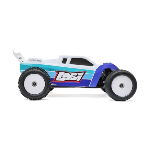Losi 1/18 Mini-T 2.0 2S 2 Wheel Drive RTR Brushless Stadium Truck Battery & Charger Included Blue LOS-1056T2 - color: Blue
