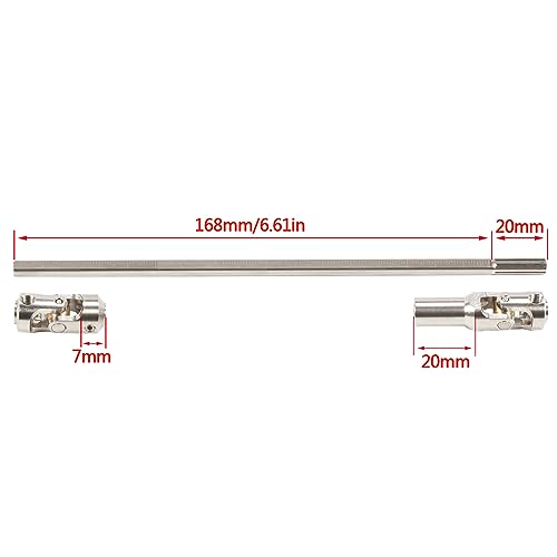 SCX10 Drive Shaft 3pcs 68-229mm Cut to Length Stainless Steel Driveshaft for 1/10 RC Crawler LCG Rig Sportys Scalers GSPEED Capra SCX10 Pro Element DIY SCX10 (Cut-to-Length Driveshaft Set Silver)