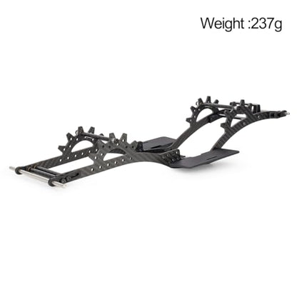 Carbon Fiber LCG Chassis Kit Frame Rails Skid Plate CMS Servo Panhard Mount for 1/10 RC Rigs Crawler Capra SCX10 II VS4-10 Comp Builds DIY Parts (Chassis Kit) - style: Chassis Kit