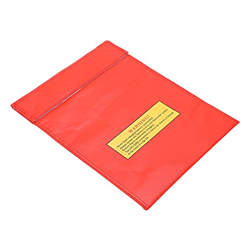 LiPo Battery Explosion Proof Bag, Fireproof Nylon Charging & Storage Bag, Lithium Battery Safe Guard for Safe Storage, e Pouch for Charging Portability - size: Red