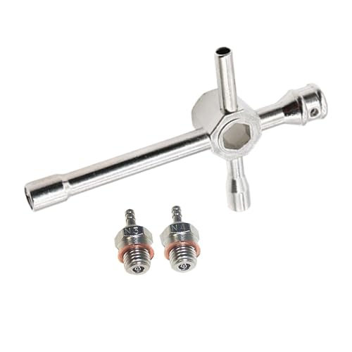 2pcs Duty Glow Plug N3/N4 Hot Spark Nitro Engine Parts Replacements for RC Car Truck gy, Strong Alloy, Weight Upgrade, Increased Performance, Cross Wrenches - N3 - color: N3