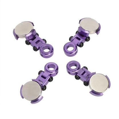 4Pcs/Lot Aluminum Alloy Magnetic Stealth Invisible Body Post Mounts for 1/10 1:10 RC Compatible with Crawler Drift Models Car TRX4 SCX10(Purple) - color: Purple