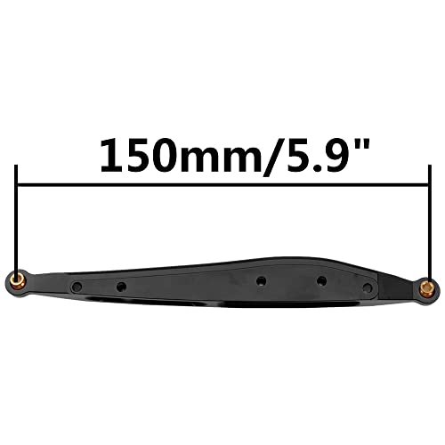 Metal Rear Trailing Arm Swing Arm Linkage Link Rod Pull Rod Compatible with Axial RBX10 Ryft 1/10 RC Crawler Upgrade Parts (Black) - color: Black