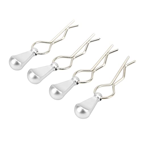 Stainless Steel Body Clips with Pull Tabs for 1/10 RC Car, Aluminum Alloy Upgrade Parts for 1/8 1/10 Remote Control Car Remote Control Car Body Clips Pull Tabs (Silver) - color: Silver