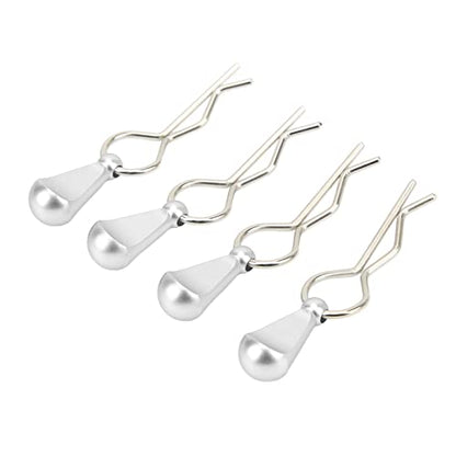 Stainless Steel Body Clips with Pull Tabs for 1/10 RC Car, Aluminum Alloy Upgrade Parts for 1/8 1/10 Remote Control Car Remote Control Car Body Clips Pull Tabs (Silver) - color: Silver
