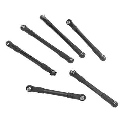 RC Tie Link Rods Set, 6 Pcs RC Car Steering Tie Rod Aluminum Alloy Spare Part Long Short RC Tie Rods Set for Slash Remote Controlled Car (Black) - color: Black