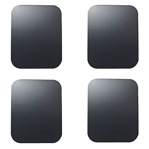 SALEX Replacement Metal Plates Set for Magnetic Car Phone Holder, Wall & Air Vent Mount, Cases, Magnets. Kit of 4 Black Rectangular Iron Discs Without Holes. 3M Adhesive Backing. Steel Sheets, 4 Pack. - color: Rectangular / 4 Pack