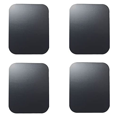 SALEX Replacement Metal Plates Set for Magnetic Car Phone Holder, Wall & Air Vent Mount, Cases, Magnets. Kit of 4 Black Rectangular Iron Discs Without Holes. 3M Adhesive Backing. Steel Sheets, 4 Pack. - color: Rectangular / 4 Pack