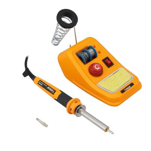 Hoteche 40W Adjustable Temperature Soldering Iron Kit, 100-500°C (212-932°F) Fast Heating Electronics Welding Gun, Circuit Board Soldering Tool with 2 Interchangeable Tips, Solder Wire, and Sponge