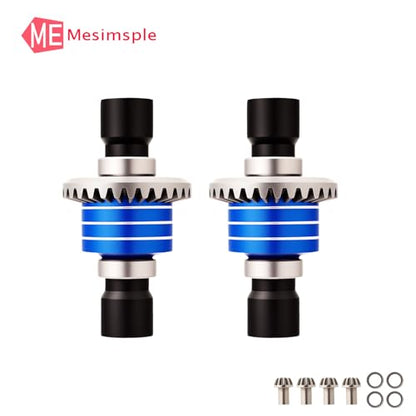 45# Steel Front Rear Differential Diff Input Gear Set for 1/16 H16BM H16PL H16DR H16207 16208 16209 16210 H16 1/14 14301 14302 14209 14210 Series Upgrades Part Blue - color: Blue