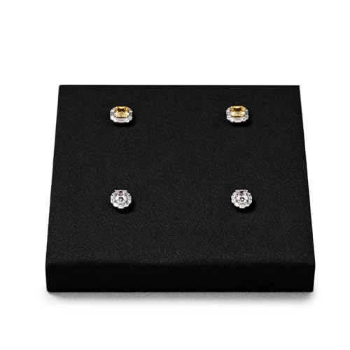 Oirlv Black Microfiber Jewelry Necklace Display Stand | Black Microfiber Display Bust, 5.51"X5.51"X0.79", Soft Protective Surface, Best for Bracelets - style: P13717
