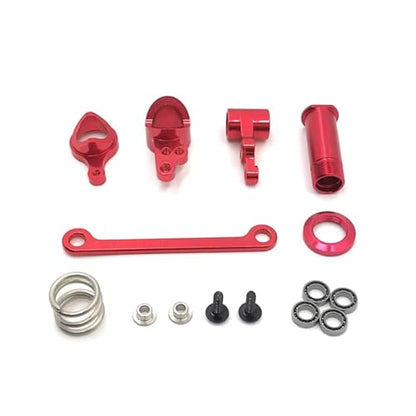 RC Car Accessories Compatible with WLtoys 144010 144001 144002 124016 124017 124018 124019 RC Car Parts Metal Upgrade 4 * 7 * 2 Bearing Steering Assembly(Red) - color: Red