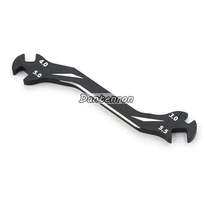RC Multi-Function Wrench Turnbuckle Nut Ball Joint Remover 3mm 4mm 5mm 5.5mm Universal Repair Tool Aluminum Alloy for 1/10 1/8 1/24 Crawler Truck Off Road Car Boat Drone Airplane (Black) - color: Black
