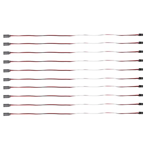 Servo Extension Cable 3 Pin Brass Core High Conductivity Flexible Durable Wire for RC Cars Drones Helicopters Aircraft 10PCS Set (500mm Male to Female) - size: 500mm male to female