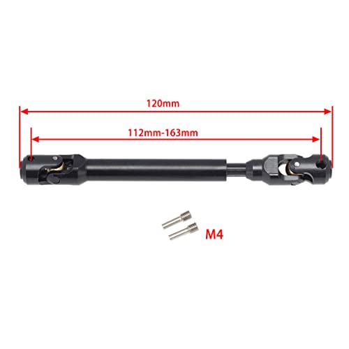 Universal Drive Shaft Transmission Shaft Metal Drive Shaft CVD Axle Set Lightweight Metal CNC Machined Suitable for RC Model Car Truck, 112-163mm - color: 112-163mm