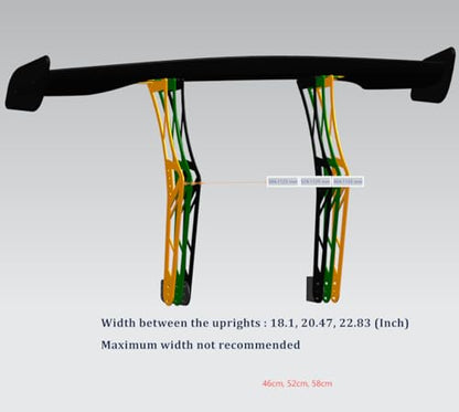 Universal 55" Spoiler GT Racing Chassis Mount Big Wing Accessories | (for Most Vechicls), Adjustable, Metal Support Brackets, Nice Clean Look Mods, Aggressive Look - style: 55Inch-Chassis Mount Style